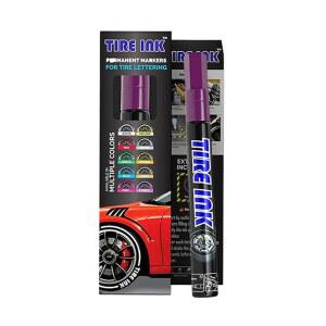 타이어 잉크 보라색 페인트 펜 - 자동차 바퀴 레터링용 방수 영구 | 세차 안전 및 내구성 일본산 (1팩)