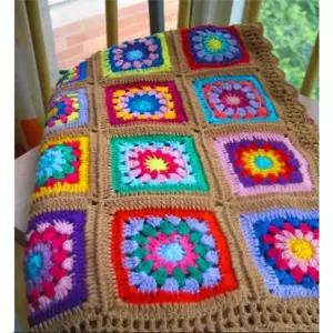 손뜨개 블랭킷 플라워패턴 담요 핸드메이드