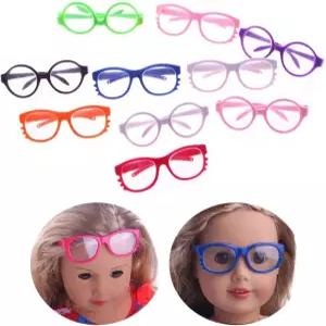 펀파 10쌍 인형 안경 - 코스프레와 파티를 위한 꾸미기 18인치 인형(랜덤 색상)에 맞습니다