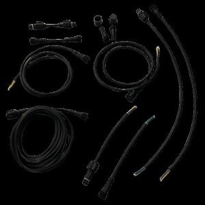 2/3/4 코어 18AWG 라운드 와이어 방수 땋은 머리 연장 케이블 남성 여성 xConnect  검정색 20cm/50cm/100cm