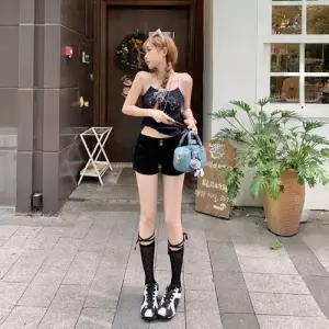 여친 데님 롤업 숏팬츠 슬림핏 스판 쿨 핫팬츠 로우컷 청반바지 SPO마켓1