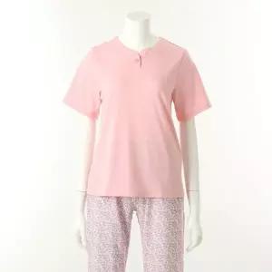 [비너스][VEVS120W-PK]넥라인이 예쁜 부드럽고 신축성좋은 드라이실 여성 반팔실내복상의