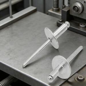 3/16인치 대형 플랜지 블라인드 리벳 알루미늄 스틸 돔 헤드 브레이크 맨드렐 팝 패스너 50개 레마체 레비