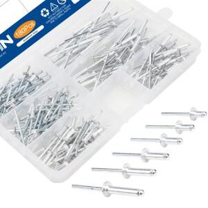 70/120/180피스 알루미늄 블라인드 리벳 키트 M3.2 M4 M4.8 돔 헤드 팝 구색 가구용 네일 풀