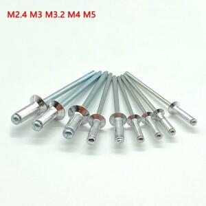 알루미늄 합금 블라인드 리벳  팝 돔 헤드 카운터 싱크 플랫  M2.4  M3.2  M5  50 개  30 20 개