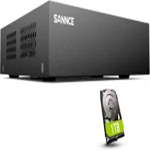 SANNCE 8채널 1080P 유선 홈 감시 카메라 시스템 DVR 레코더(1TB 하드 디스크 드라이브 인체 감지 기능