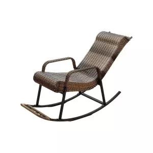 라탄흔들의자 카페 인테리어 독서의자 갈색 쿠션 거실 체어 안락의자 야외 베란다 무중력