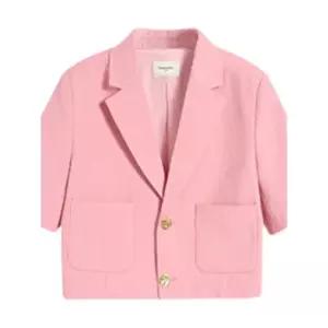 여성반팔크롭자켓 하객룩 여성 아우터 캐주얼 숏 데일리 재킷 트위드 여름 세미크롭 여성용