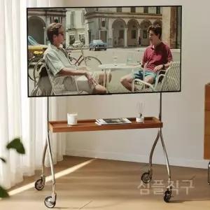 미드센추리TV거치대 TV거치대 인테리어 티비스탠드 스탠딩 바퀴 테이블 티비거치대 침실 이동식 모니터