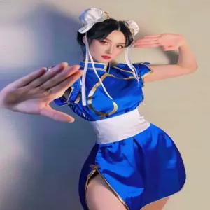 할로윈 코스프레 춘리 의상 스트릿파이터 드레스 성인용 파티복 여성 변장