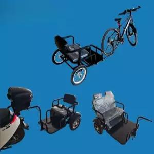 삼륜 자전거 트레일러 폴딩 카트 짐수레 뒷좌석 탈것 접이식