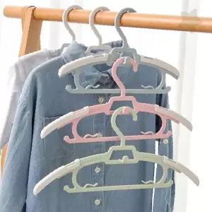 어린이 아동 옷장 정리 공간 절약 걸이 길이 조절 가능 플라스틱 옷걸이 세트