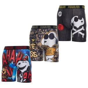 COCO BRANDS 남성용 복서 브리프 - 1팩/3팩 피너츠 스누피 소프트 스트레치 쓸림 없는 통기성 있는 속옷, Haha Graffiti, Joe Cool Boss, Pin