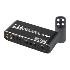 HDMI 매트릭스 스위치 2x2 셀렉터 전환기 4K 출력기기영상가전 셀렉터 4K HDMI 전환기 2x2 매트릭스 분배기