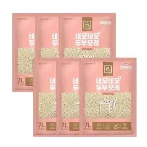 고양이배변모래 가는입자 고양이 화장실 두부모래 오리지널 7L 6P