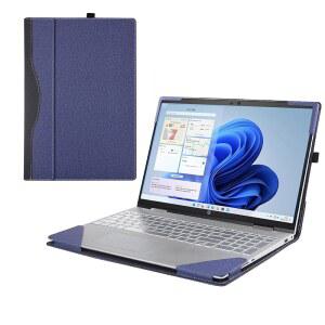RUNMEIJIA 레노버 V15 Gen 4/Gen3/Gen2 15.6인치용 노트북 케이스 커버 (다른 모델과는 호환되지 않음). 2-in-1 PU 가죽 쉘 슬리브(블루)