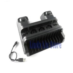 [호환품]PS4 Slim/PS4 PRO 수직 스탠드(냉각 팬 쿨러 포함) Playstation 4용 듀얼 컨트롤러 충전기 스테이