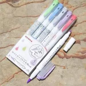 트위형광펜 제브라 붓타입 트윈 형광펜 MILDLINER 5색 Refined