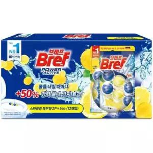 변기청소 브레프 파워 액티브 변기 세정볼 x 12입 청소용품 50g