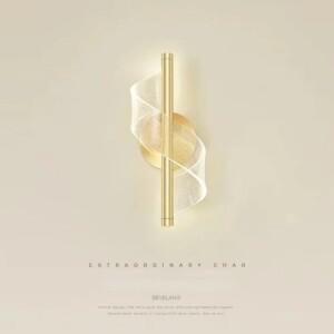 북유럽 모던 LED 벽 램프 골드 S 타입 아크릴 침실 침대 복도 거실 발코니 드레싱 테이블 장식