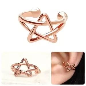 귓바퀴피어싱 별 라인 로즈골드 링 귀찌 이어커프 14KGP