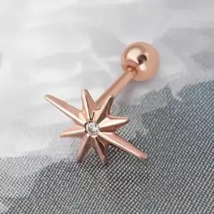 귓볼피어싱 골드필드 핀 트윙클 앤틱 별 피어싱 14K