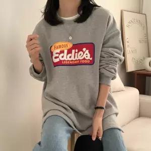 [유야]여성 면 프린팅 트임 맨투맨 티셔츠 긴팔티 -FTS1088- 봄 가을