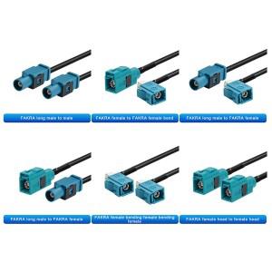 Fakra Z Male - Female 90도 잭 자동차 네비게이션 GPS 안테나 어댑터 연장 케이블 RG174 RF 동축 피그테일