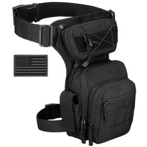 [미국배송] SUNFORMORNING 전술 드롭 레그 백 군사 도구 장비 패니 허벅지 팩 몰 유틸리티 에어소프트 오토바이 사이클링 허리 파우치 (1 패치 포함)