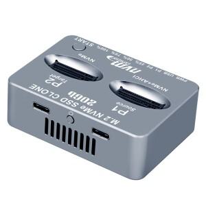 NVME 도킹 스테이션 듀얼 베이 M.2 SSD 클론 USB3.2 타입 C M/B M 키 솔리드 디스크 케이스 M.3 PCI-E