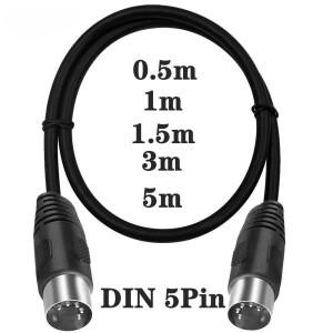 90도 MIDI DIN 5핀 남성-남성 플러그 오디오 연장 케이블 0.5m 1m 3M 호환 5m