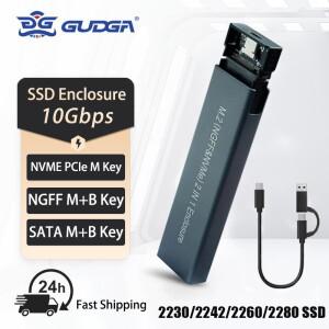 듀얼 프로토콜 SSD 케이스 OTG M2 Mvme SATA to USB 3 외장형 하드 드라이브 타입-C 2230/2242/2260/2280용