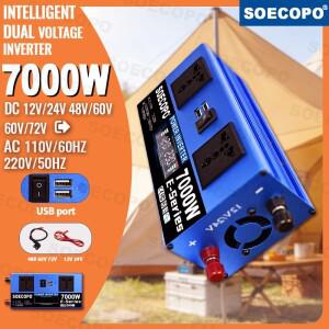 6000W-10000W 차량용 인버터 12V 24V 110V 60Hz 전압 변환기 가정용 태양광 발전기용 USB 충전기 포함 파워