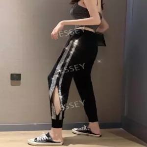 라틴댄스복 하의 레깅스 큐빅편한바지 라인댄스복 반짝이는