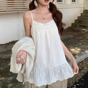 [라일리여성의류] Rly 로맨틱 프릴 레이스 페미닌코디 레이어드 끈나시티