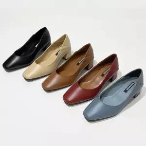 [라일리] Rly 여성구두 스틸레토 레더 뮬 로우굽 펌프스