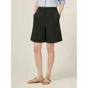 [빈폴레이디스] 리노스타 원턱 하프팬츠  블랙 (BF5525C915)