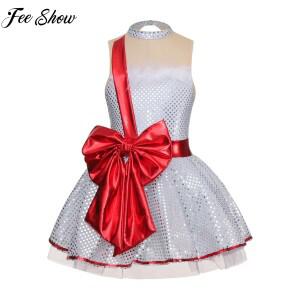 어린이 소녀 발레 투투 드레스 민소매 반짝이 스팽글 댄스 레오타드 원피스 크리스마스 스케이트 코스튬 댄