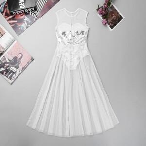 어린이 댄스 드레스 소녀 플로럴 스팽글 레오타드 맥시 스커트 볼룸 발레 우아한 댄스웨어 현대 서정적 의