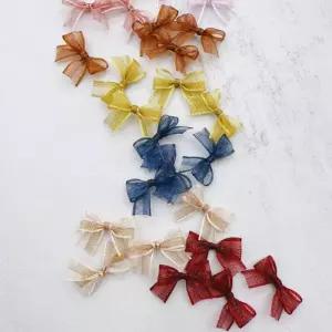 쉬폰 미니 리본 포장 공예 데코 오간자 장식 20P 꽃리본 선물끈 리본끈 재료