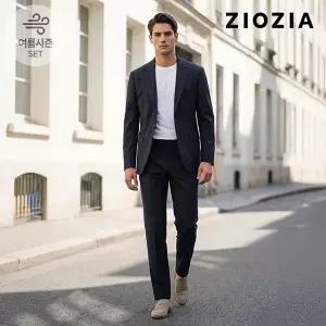 [지오지아] 베이직 썸머 다크네이비 셋업 수트 (AAE2KG1602_AAE2PP1602_DNV)