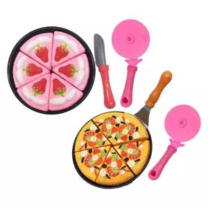 유아센터 피자모형 케익완구 썰기놀이 2종세트 사회성발달 수세기놀이 체험형교구 4세
