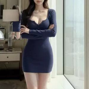 여자 라운드넥 버튼 슬림 가디건 세트