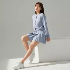 여자 데일리 편안한 가디건 주름치마 세트