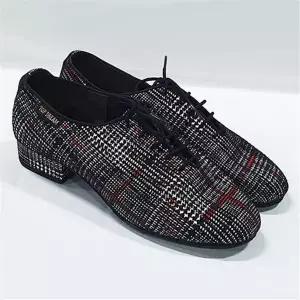 탑드림 남성 모던댄스화 1300 검정 체크 원단 (255mm)