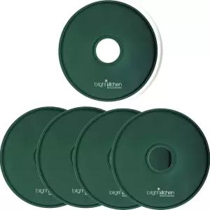 가장자리가 있는 과일 가죽 실리콘 탈수기 시트 4장 - 네스코 원형 립 몰드 홀더 반죽 액체 롤업 재사용