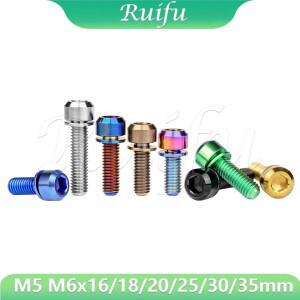 Ruifu 티타늄 볼트 M5 M6 x 161820253035mm 자전거  브레이크 스템 클램프 용 와셔 포함 Hex Head with Was
