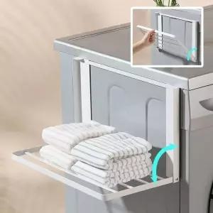 세탁기 건조기 자석 수납선반 접이식 미니 빨래 건조대 무타공 행거 수건 우산걸이