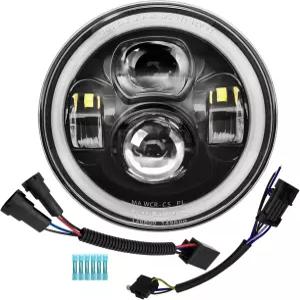 알료네드 7인치 모터사이클 LED 헤드라이트 DRL 화이트 헤일로 키트 할리 데이비슨 팻 보이 스트리트