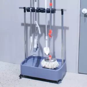 빗자루 마포 막대 마대 밀대 대걸레 청소 도구 용품 걸이 거치 수납 이동 바퀴 카트 선반